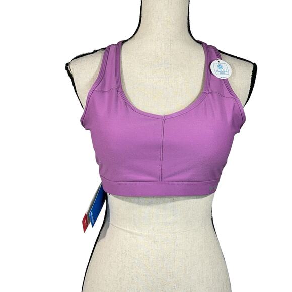 Columbia Medium High-Impact Sports Bra Omni-Freeze Zero Racerback Padded Purple - Picture 1 of 10